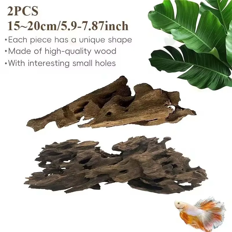1/2 Stück Treibholz Aquarium-Dekoration | Natürliches Pflanzenmaterial, Ideal für Fisch- und Reptilientanks, Bietet Versteckte Klettermöglichkeiten – Detail 8