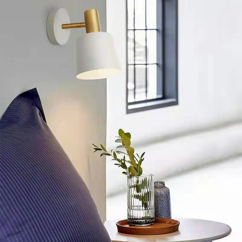 Modern Nordic LED Wall Sconce Easy Install Bedside Background Lamp Bedroom Living Room Corridor Hotel Home Interior Deco Lightin