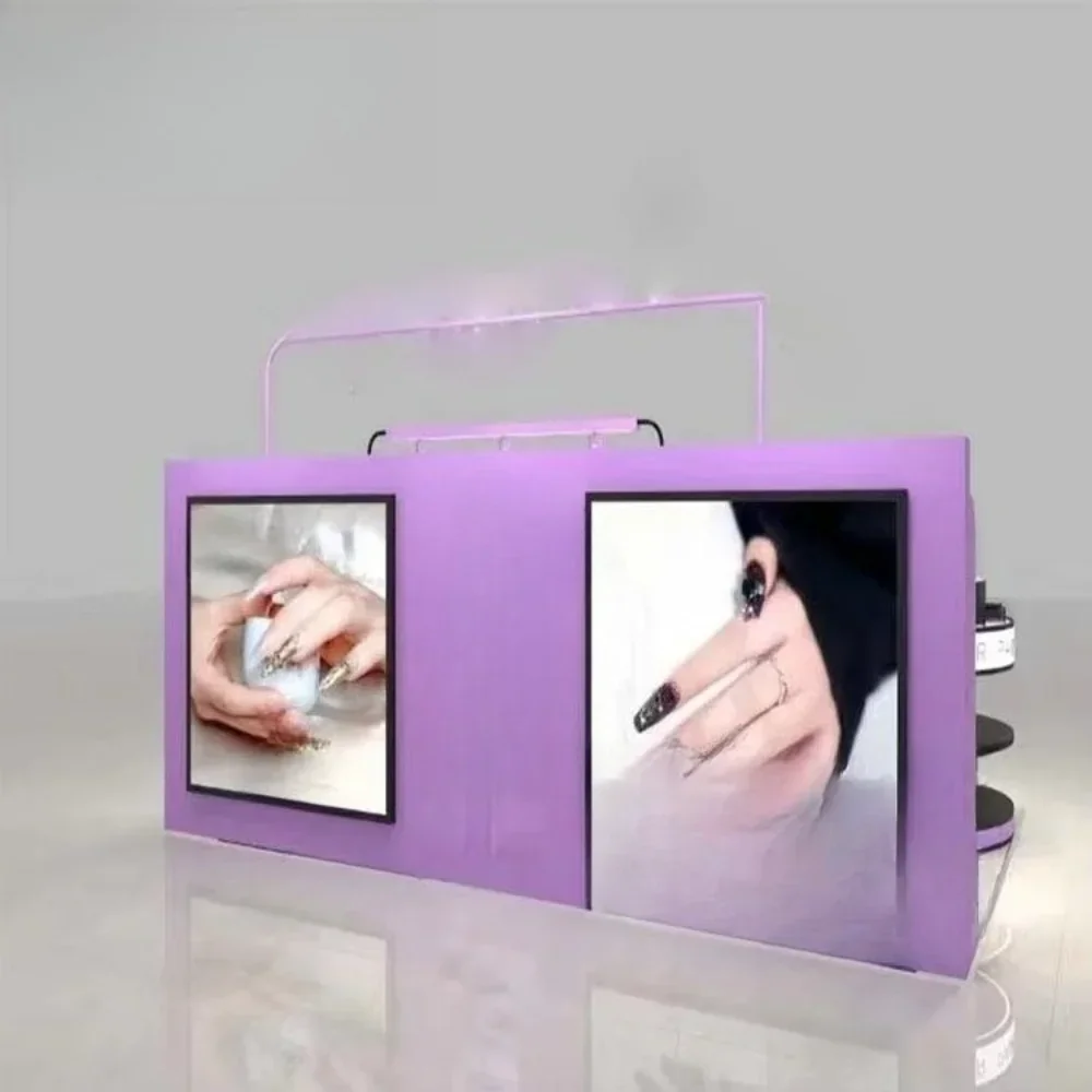 Factory Direct Sales Furniture Salon Nail Pavilion Design Display Light Emitting Diode MDF Material