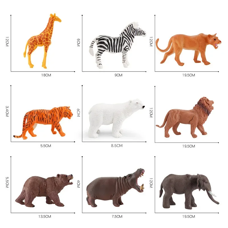 1pcs Early Learning Wildlife Figure Kids Educational Hollow Animal Model Toy for Boys Girls Cognitive Playroom Zoo Decor Gift
