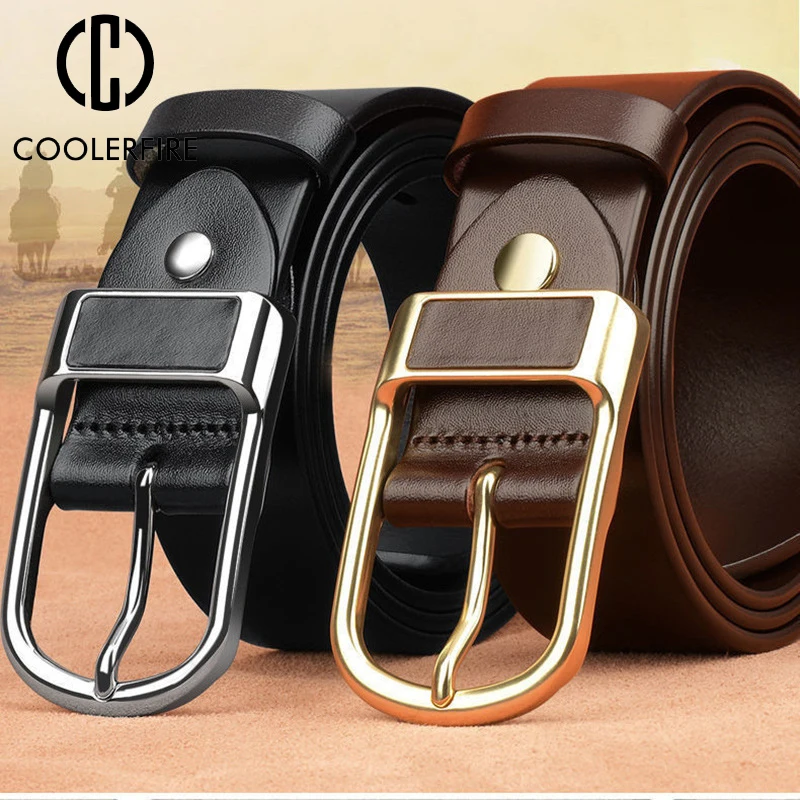 Belt For Men Business Casual Vintage Luxury Brand Genuine Leather Belt Men Designer For Jeans Fashion Pin Buckle Strap HQ236