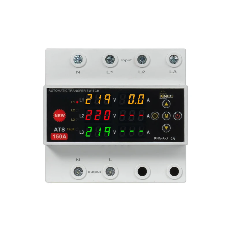 

KINEE 220 В 380 В Real 150 А Трехфазный светодиодный дисплей Автоматический резервный переключатель (ATS)