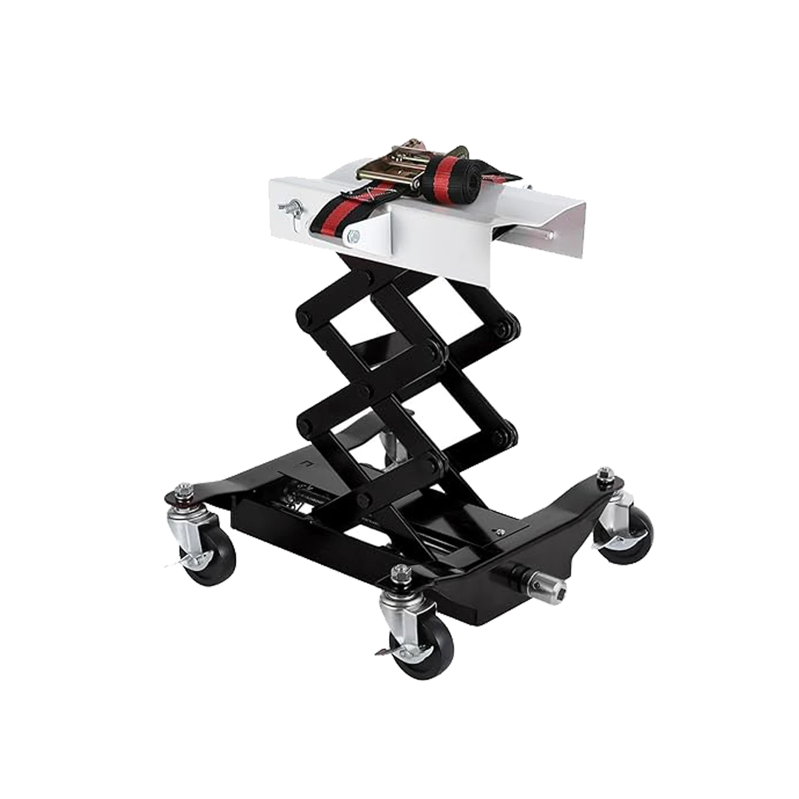 

450 Lbs Low Profile Transmission Jack with Safety Straps Auto Repair 7-23" Lift with 2M Safety Straps & 4 Brake Wheels,black
