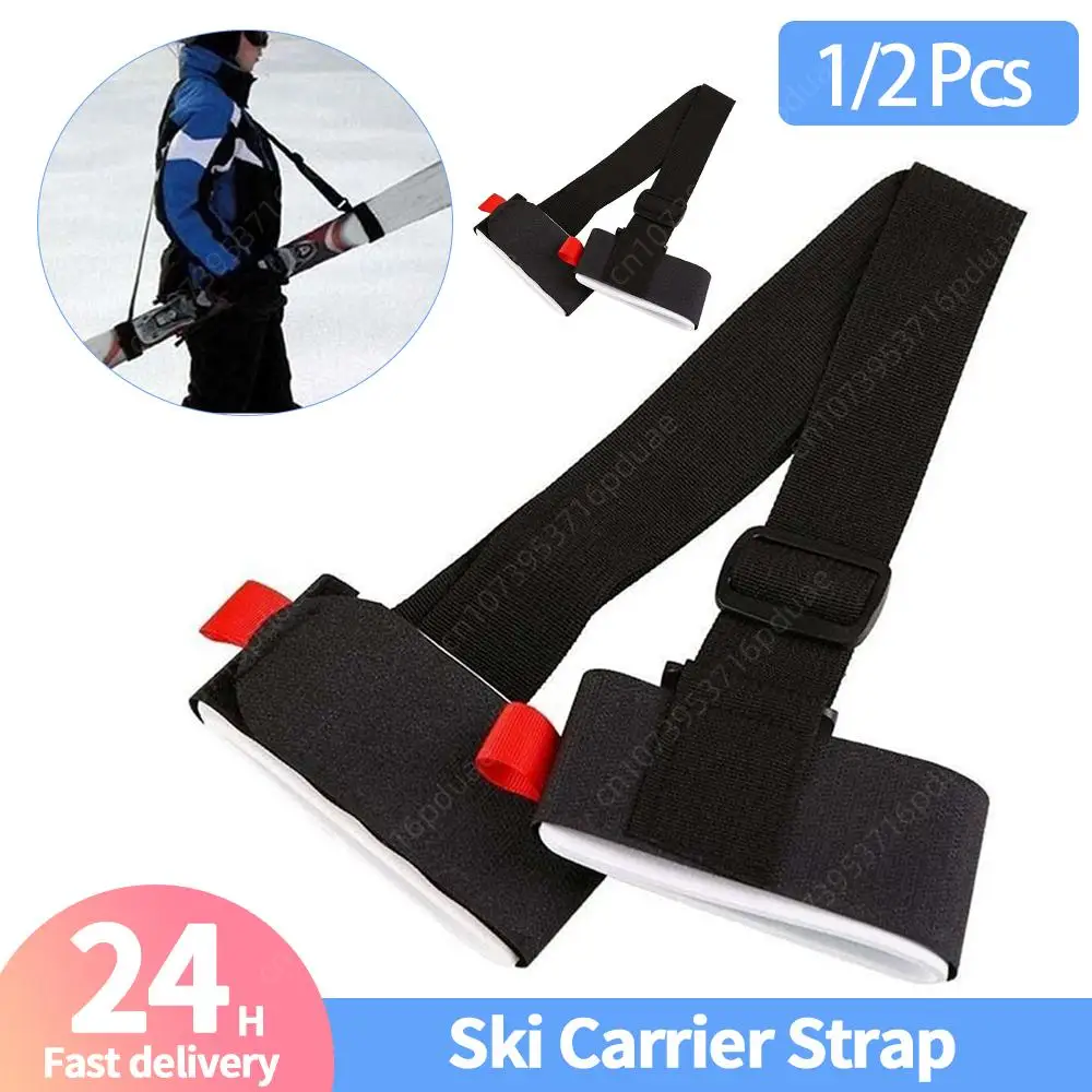 Ski and Pole Carrier Strap Adjustable Ski Holder Straps Portable Snowboard Carrying Strap Nylon Skiing Accessories for Men Women