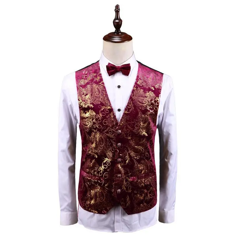 TB156747 Four Seasons Large Size Men's Suit Vest Men's European and American Gold Stamping Casual Formal Vest Vest