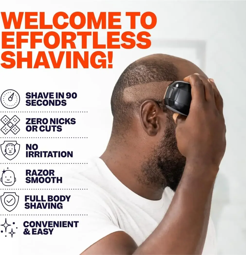 The FlexSeries  Head Hair Shaver -  - Ultimate Mens Cordless Rechargeable Wet/Dry Skull & Bald Head Waterproof  with  Blades, Cl