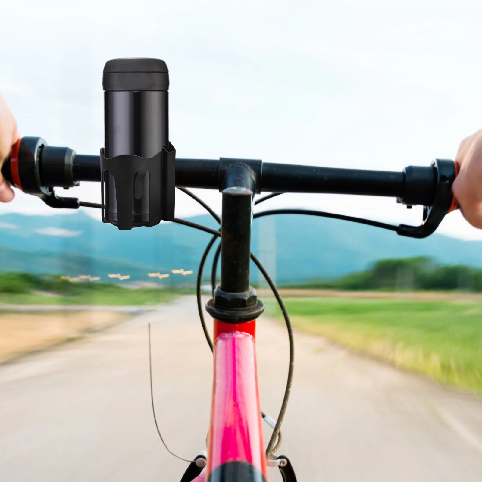 حامل أكواب للكرسي المتحرك قابل للتعديل لعربة المشي وحامل زجاجة الدراجة ومقود عالمي وأنبوب متين