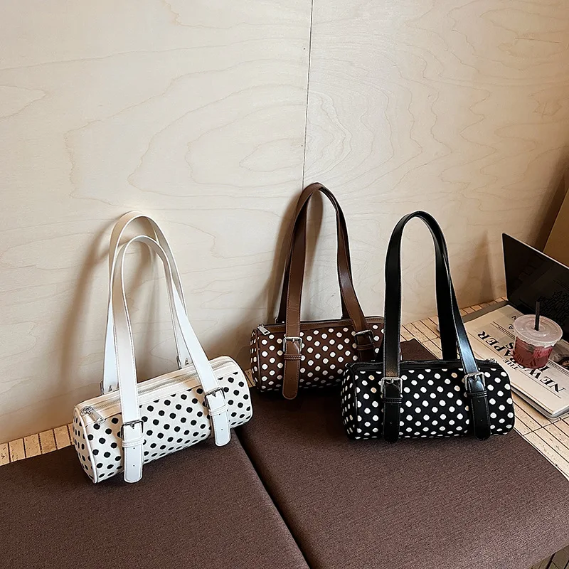 

New! Korean - style Small - batch Polka - dot Handbag - Large - capacity, Versatile Shoulder/Crossbody Bag for Commuting