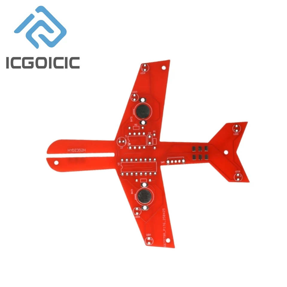 لتقوم بها بنفسك عدة إلكترونية طائرة صغيرة CD4017 تدفق مصباح لحام ممارسة مجموعة العلوم الإلكترونية وامض LED PCB #4