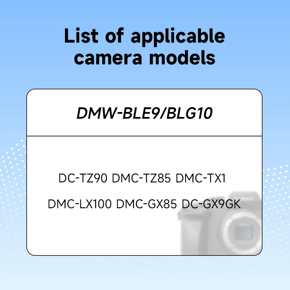 PALO DMW-BLG10 BLG10 BLG10E BLE9 BLE9E Batterie avec LCD Chargeur USB pour Panasonic LUMIX GF3 GF5 GF6 GX7 GX9 LX100 GX80 GX85
