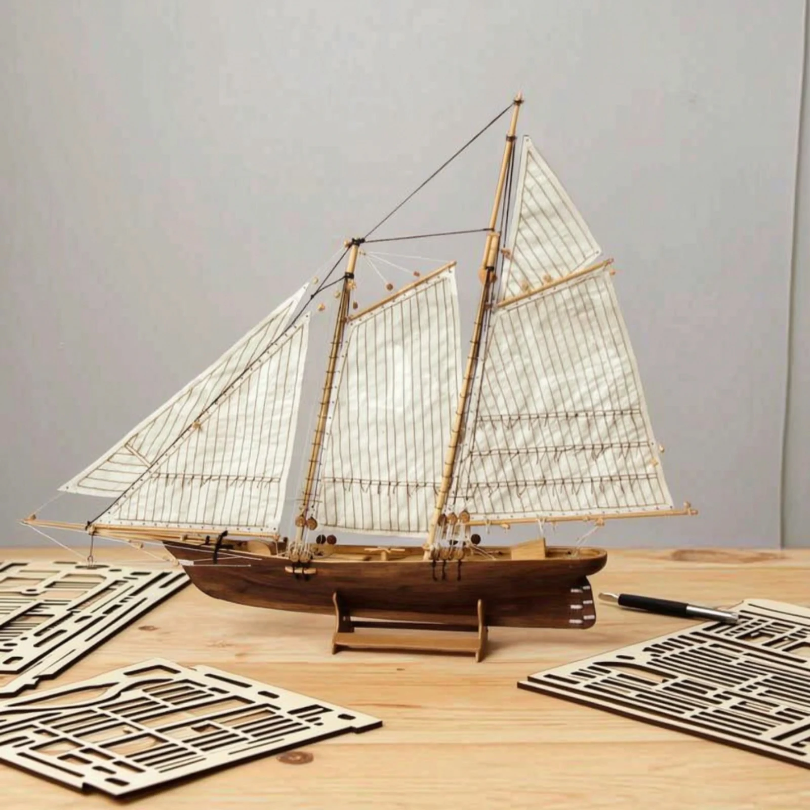 Wooden Sailboat Kit 1:66 Scale - Model Kit Wood recension och pris