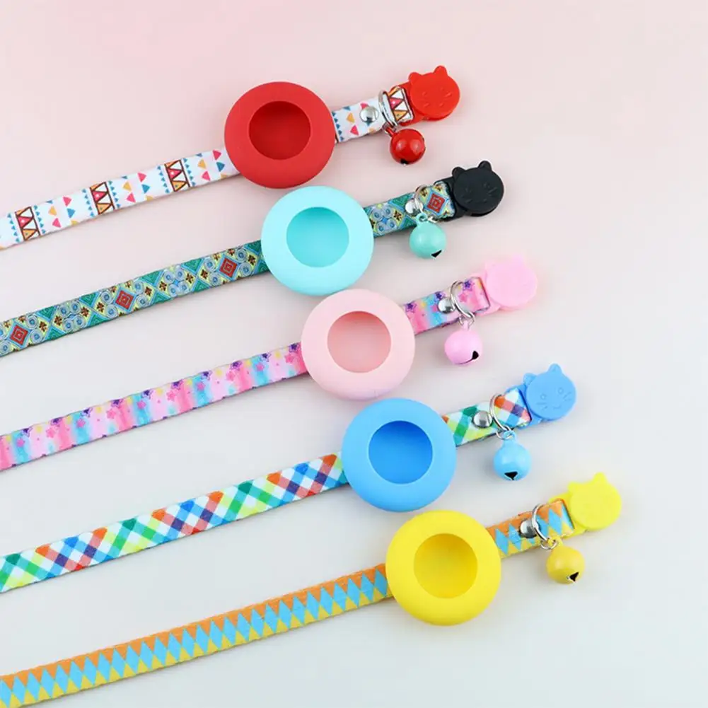 

Pet Collar for Airtags Anti-lost Sleeve Collar Buckle Crispy Bell Pet Tracker Collar Protective Case Pet Accessories