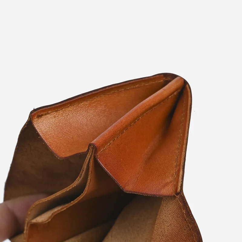 Кошелек из натуральной кожи для мужчин и женщин, брендовые винтажные короткие маленькие мужские кошельки ручной работы, держатель для карт, оригинальный кожаный кошелек для монет