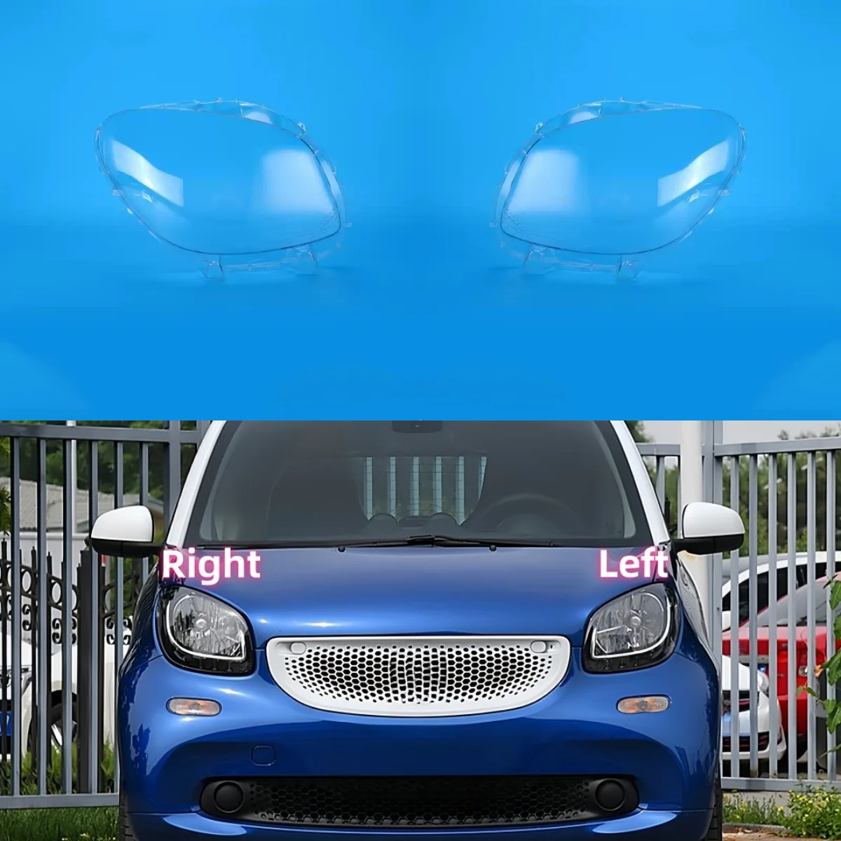 Car Headlamp Cover Lens Shell Headlight Transparent Lampshade For Mercedes-Benz Smart Fortwo Forfour 2016 2017 2018 2019 2020