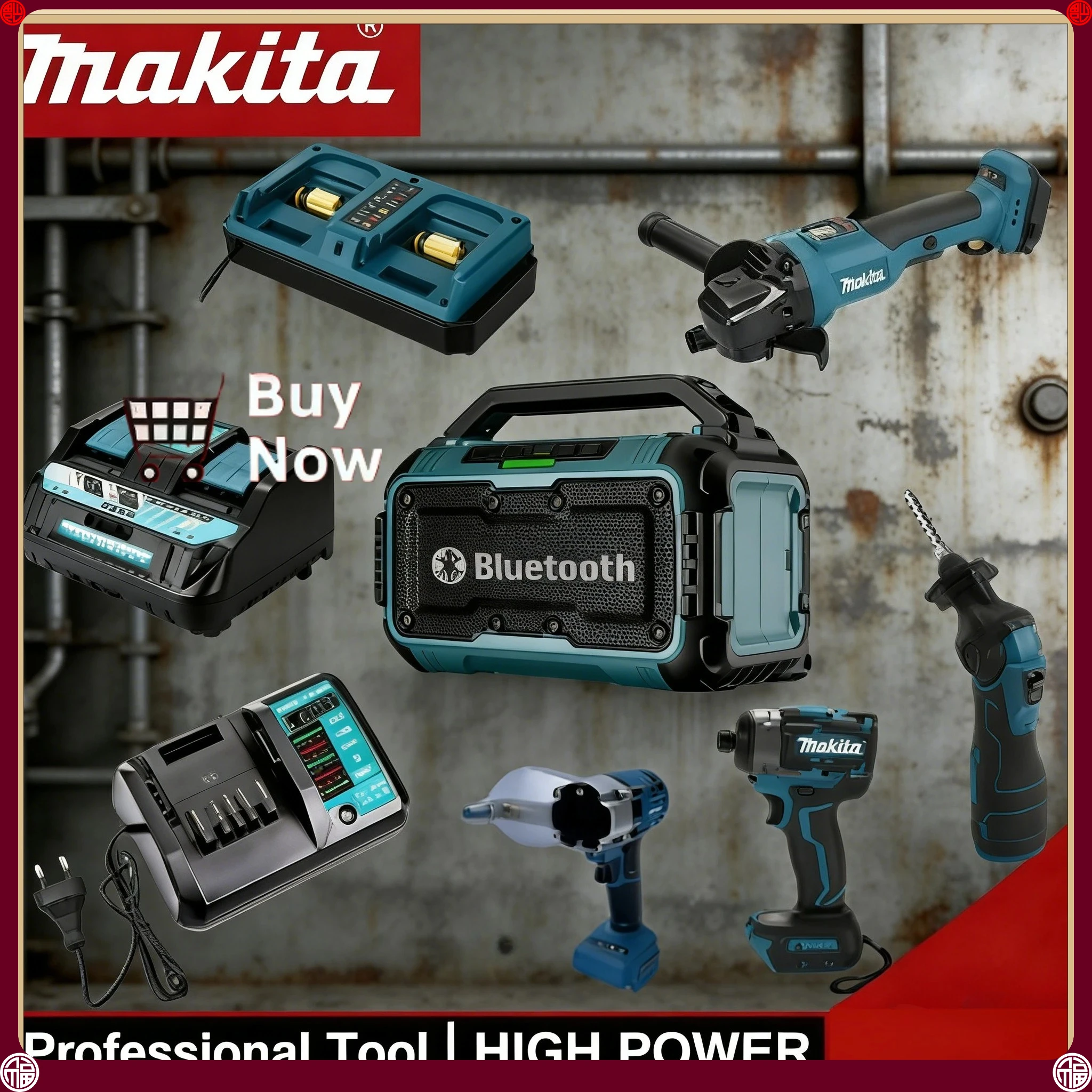 

Makita Gun Cutting Machine Set Brushless Grinder 18vButter Gun And Including various accessories for the charger