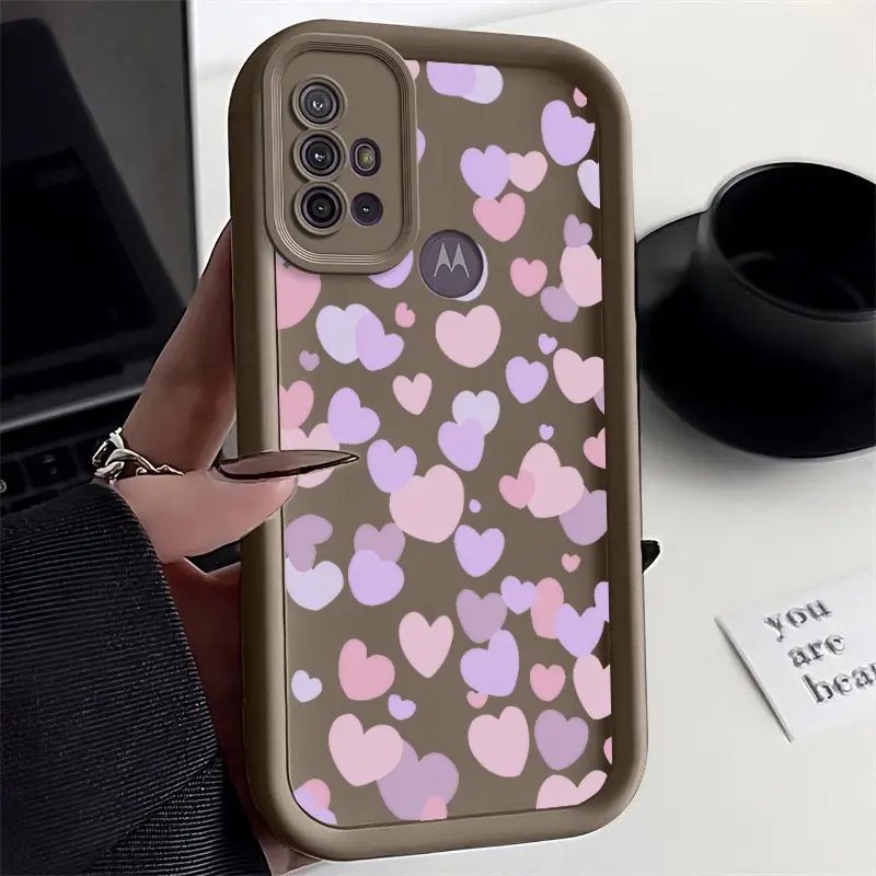 G30 Pinkish Purple Heart New Sky Eye Phone Case For Motorola Moto G20 Shatterproof Camera Protection Moto G10 Soft Back Cover