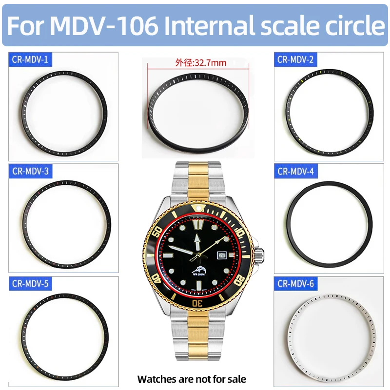 

MDV106 пластиковое кольцо с главой для Casio 2784 MDV-106 MDV106G 32,7 мм, корпус часов, детали для модификации часов, кольцо с тенью, 32,7 мм