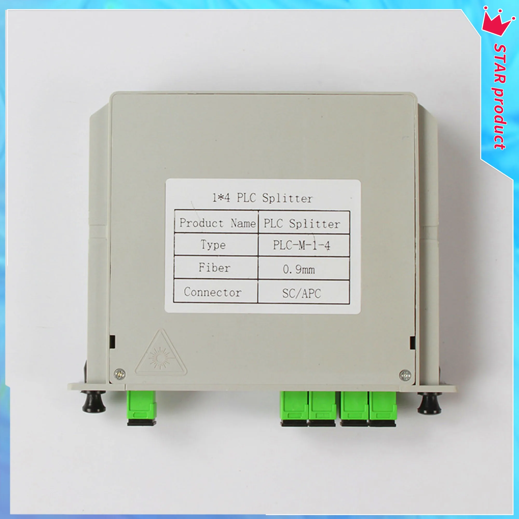 Fiber Optic Splitter 1x4 Box FTTH SC APC PLC 1X4 Splitter Planar Waveguide Type Cassette 1x4 Box Plug-in Type Optical Splitter