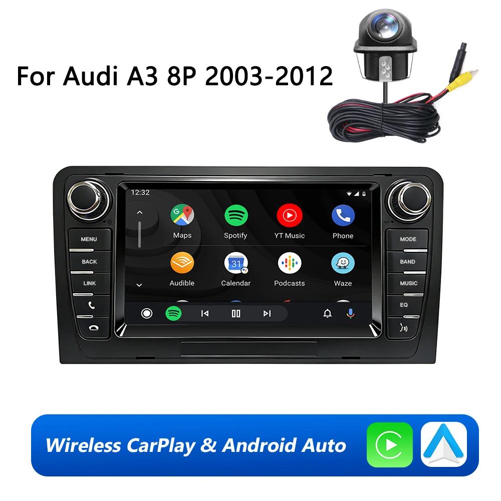 7 inch Android Auto Multimedia Videospeler Audio Autoradio Carplay Car Play Radio BT GPS voor Audi A3 S3 8P 8P1 RS3 Sportback