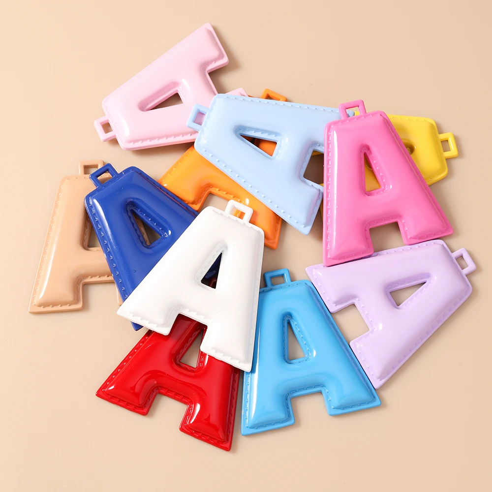 Tusember 5 Stück 40mm Niedliche Metall-Emaille A-Z Alphabet Buchstaben Charms Anhänger für Schmuckherstellung Ohrringe Halsketten DIY Bastelarbeiten – Detail 6