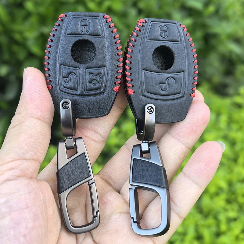 Neue Auto Schlüssel Fall Leder Abdeckung Für Mercedes Benz CLA GLC GLA GLK W203 W210 W211 W204 W176 A B C R Klasse AMG Zubehör
