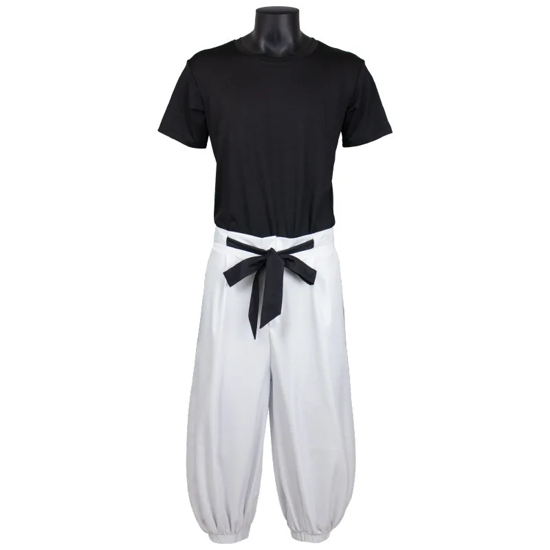 Anime Fushiguro Toji Satoru Gojo Cosplay Jujutsu JJK Temple Costume Black T-shirt White Pants Halloween Cool Set for Adults