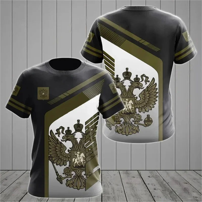 1 Piece Custom Your Picture Russia Men'S T-Shirts Casual Loose Round Neck Russian Flag Short Sleeved Tops Tees Men'S Clothing Ov