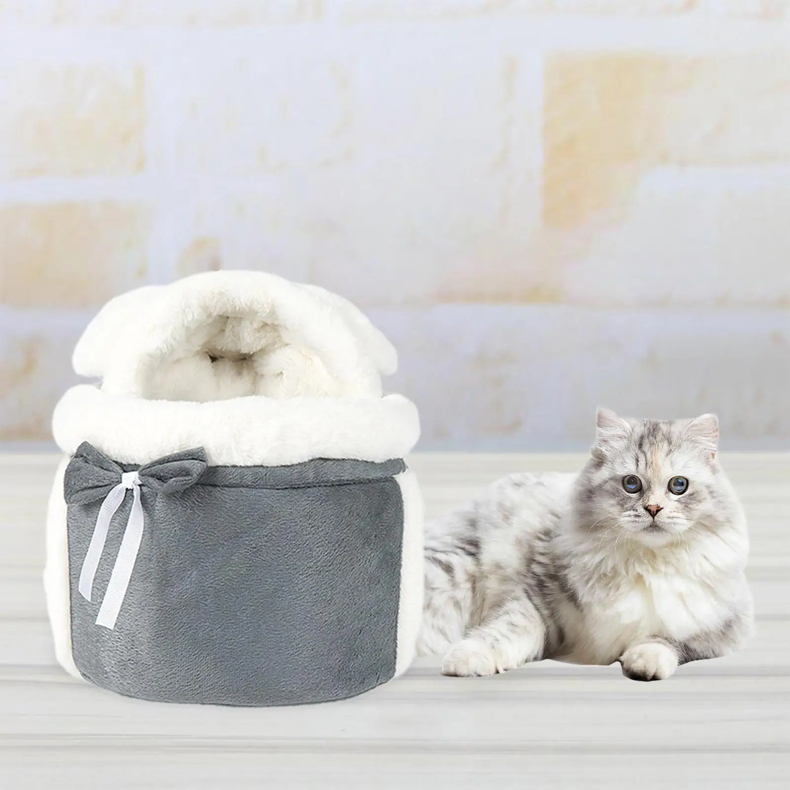 Jaula de felpa para mascotas de invierno, bolsa de pecho colgante para mascotas, mochila para perros y gatos pequeños para exteriores