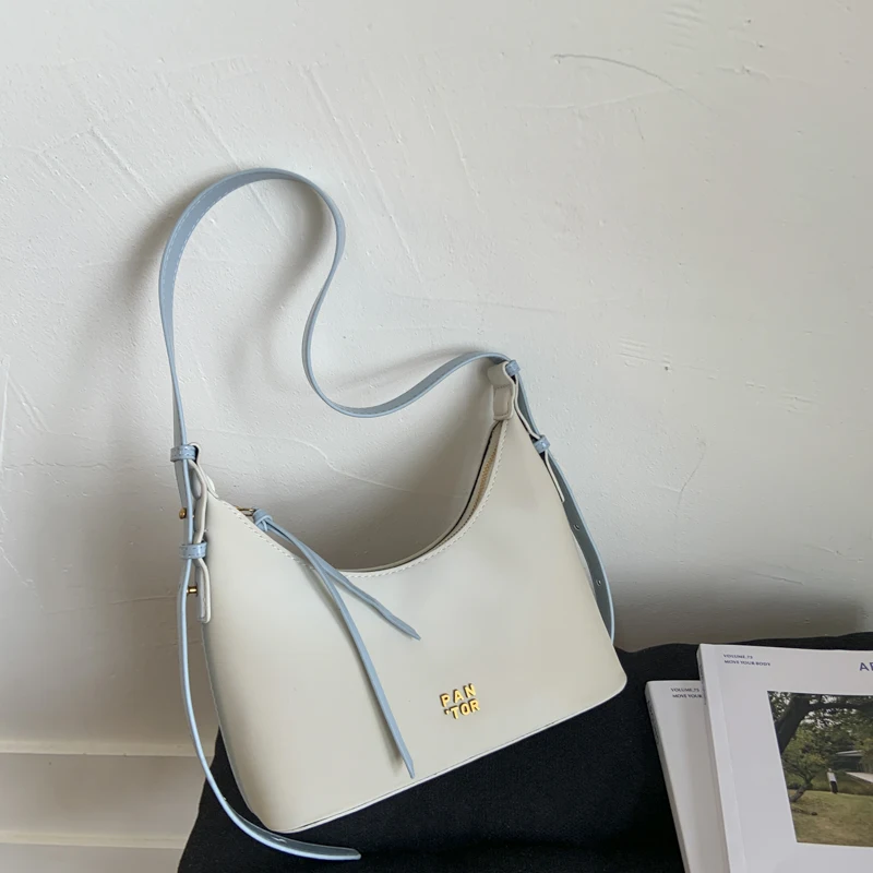 

High End Commuter Shoulder Bag Women 2025 New Fashion Letter Design PU Leather Underarm Bags Chic Casual Versatile Handbags