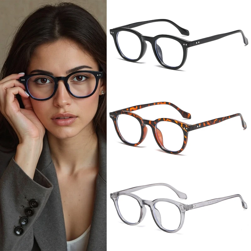 Senderismo 1/3 Uds. Monturas de gafas clásicas de ojo de gato antiluz para mujer, gafas Vintage con bloqueo de luz azul transparente, montura óptica Unisex