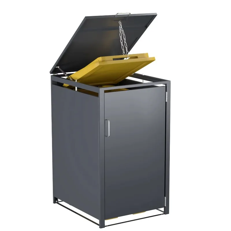 

Lockable Outdoor Wheelie Bin Storage Cover Rust-Proof Garbage Can with Trash Can House for Garden Garden Waste Bins