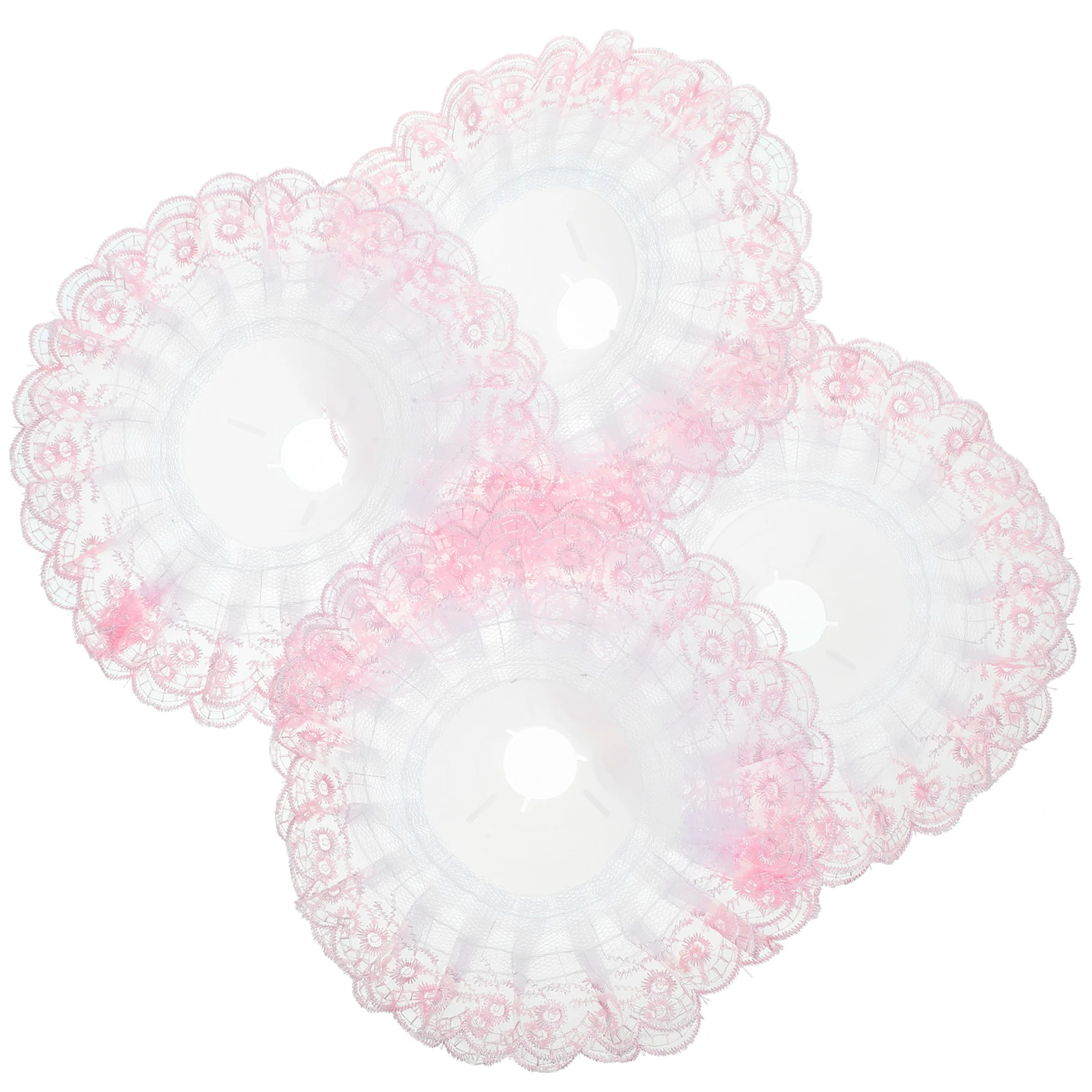 

4pcs Layer Lace Bridal Bouquet Holders Wedding Bouquet Holder Collar Collar Wedding Flower Decor Artificial Pink Polyester