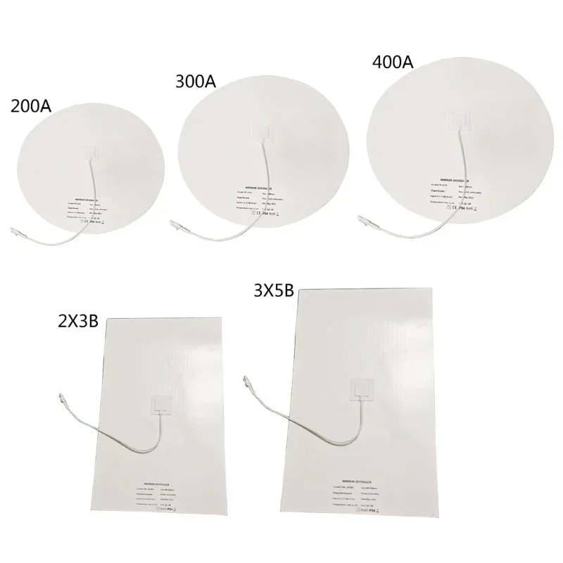 Bathroom Shower Mirror Protective Film Anti Fog Window Electronic Heating Film 110V Round Square Anti-fog Film for Home