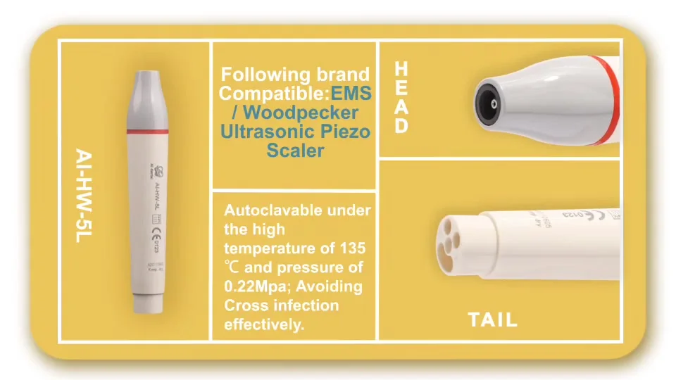 Ultrasonic Piezo Scaler Tips Teeth Cleaning Instrument Led HD-7L HD-7H for Satelec/Dte HW-5L HW-3H for EMS/Woodpecker Air Scaler
