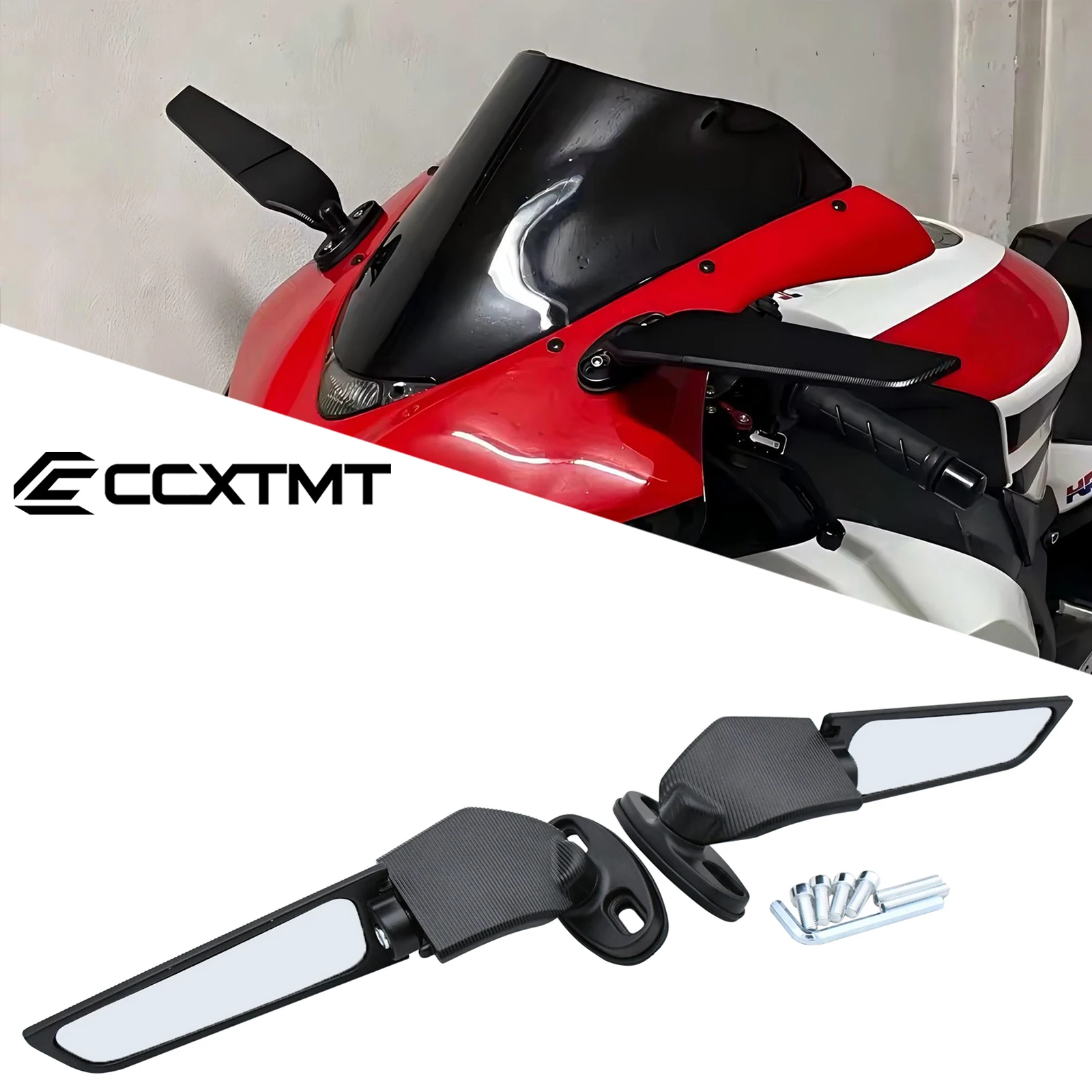 Motorcycle Mirror Modified Wind Wing Adjustable Rotating Rearview Mirror For Ducati Aprilia Honda Suzuki Yamaha Kawasaki BWM KTM