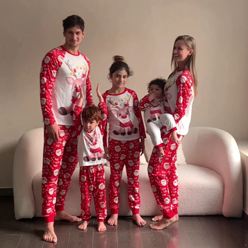 

Family Christmas Pajamas Set 2024 Xmas Pijama Family Matching Clothes Adult Kid PyjamaFather Mother Kids Baby Toddler Romper