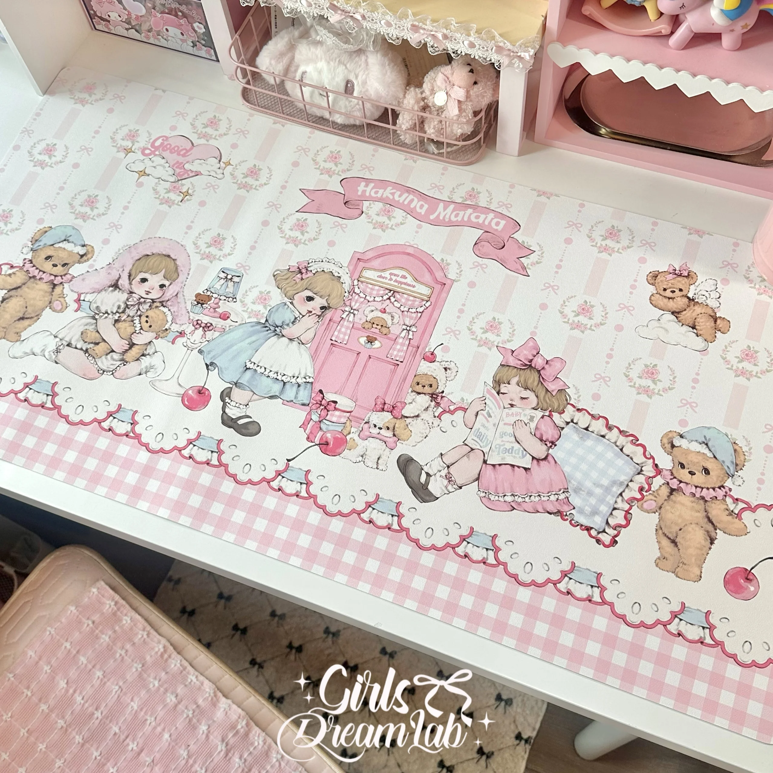 

Lolita Style Pink Floral Waterproof Mouse Pad кукольный стиль Vintage Kawaii Mouse Pad for Gothic Aristocrat Girls Keyboard Mat