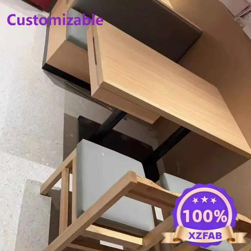Factory Direct 2026 Solid wood dining table and chair combination Customized hotel restaurant Noodle restaurant Snack bar Fast f