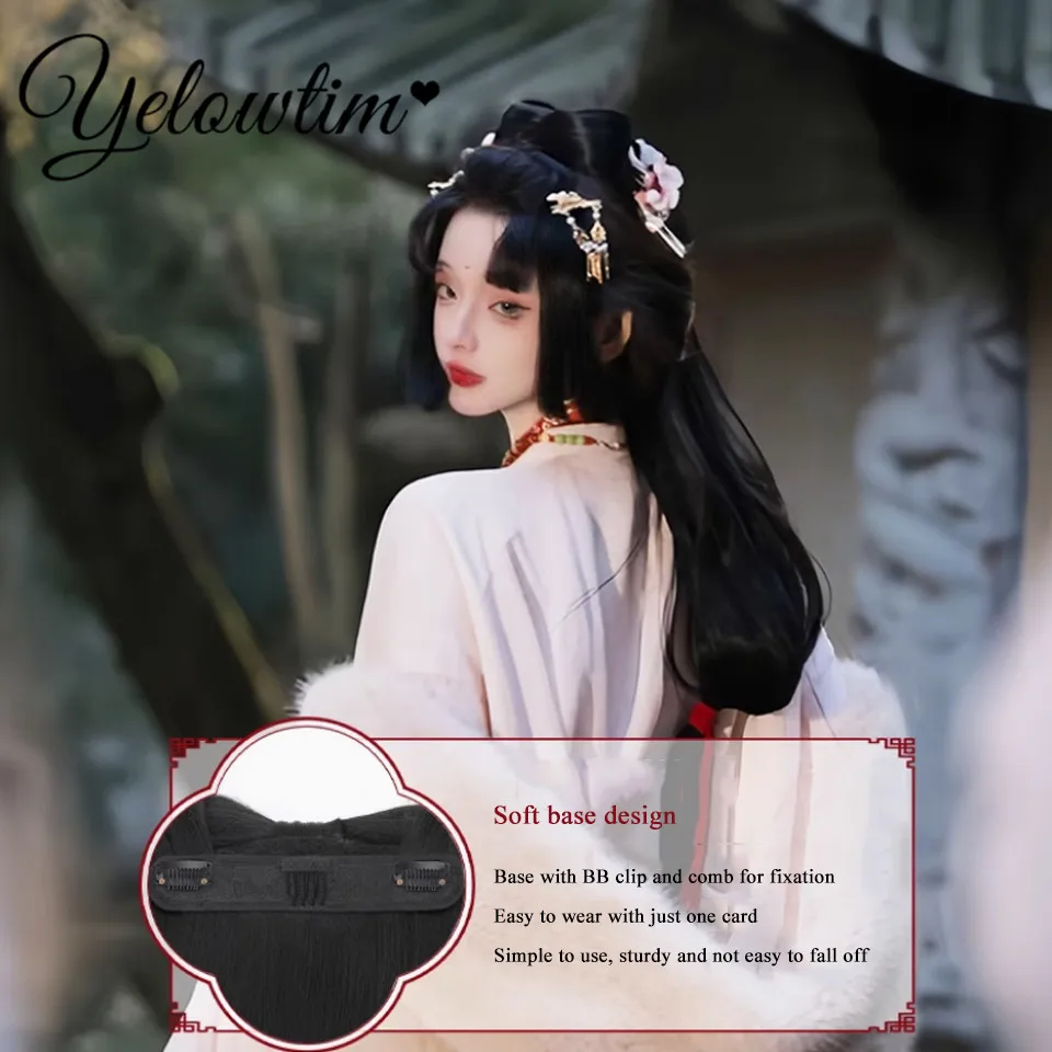 Synthetic Hanfu Wig Headwear Female One-piece Small Taiping Bun Tang Style Ancient Costume Daily Performance Styling Hair Cushio