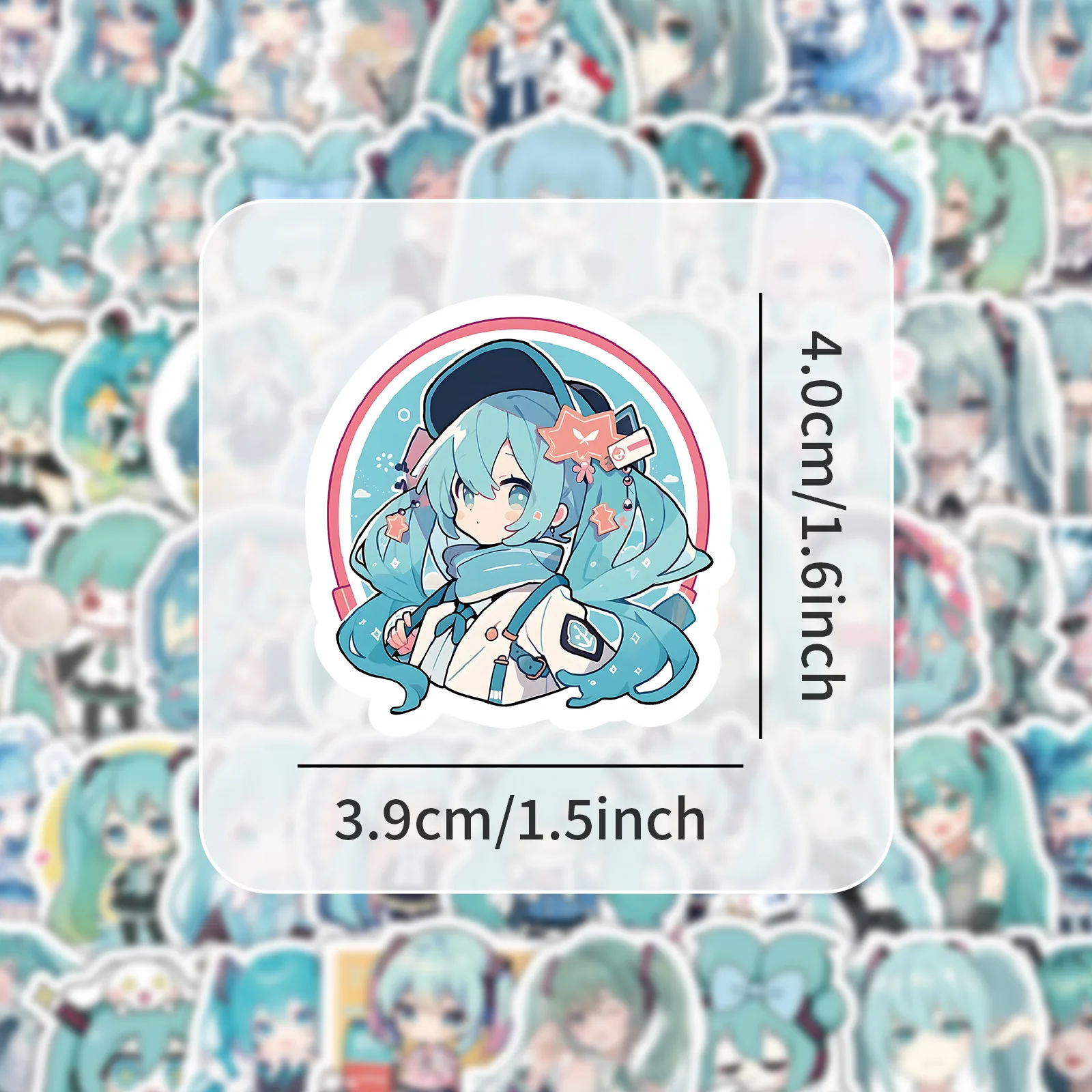 100pcs Hatsune Miku Stickers Pack Waterproof Phone Case Cartoon Journaling Stationery Kawaii Packaging Cute Laptop Skin