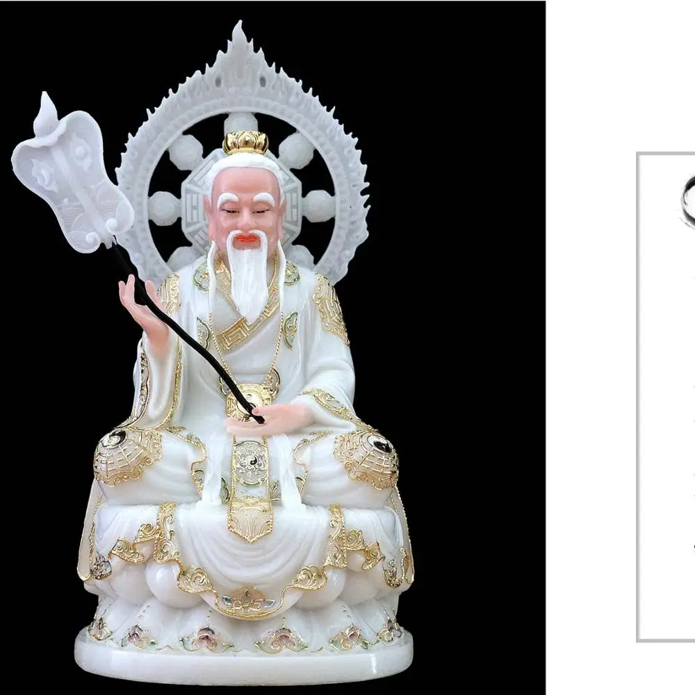 Taoism Buddhism High grade gilding jade Buddha statue Lord Lao Zi Tianzun TAI SHANG LAOJUN God HOME family effective protection