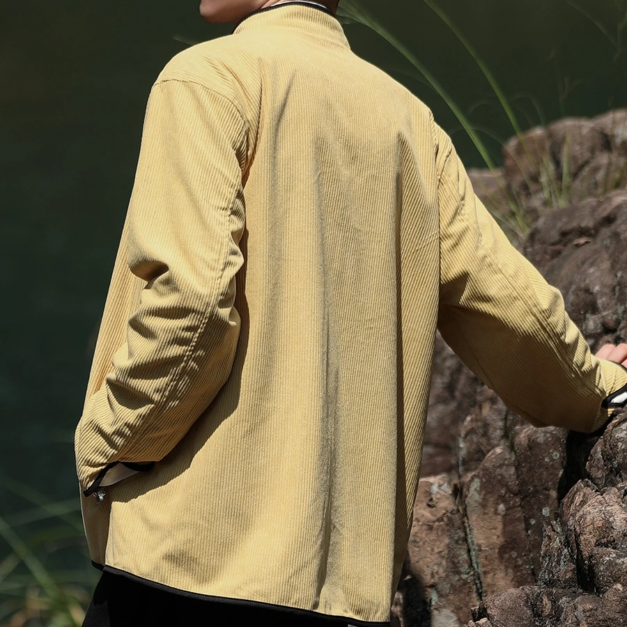 Both Sides Can Be Worn Chinese Traditional Dress Plus Size Jacket For Men Clothing Spring Autumn Vintage Tai Chi Kung Fu Coat