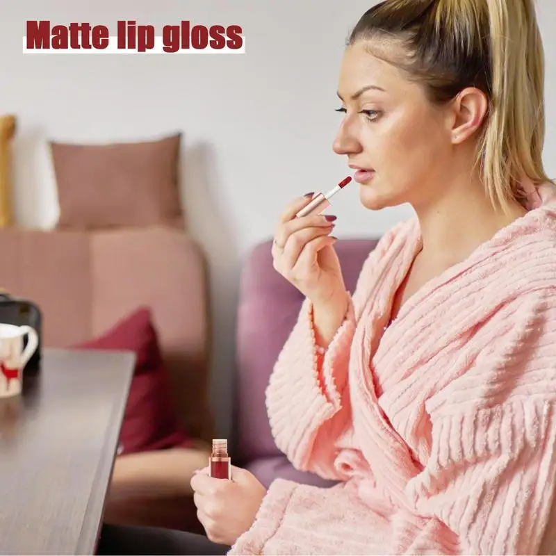 Matte Vloeibare Lippenstift Hydraterende Waterdichte Fluwelen Matte Liptint Langdurige Lipvlek Anti-Stick Lipgloss Voor Meisjes Dames