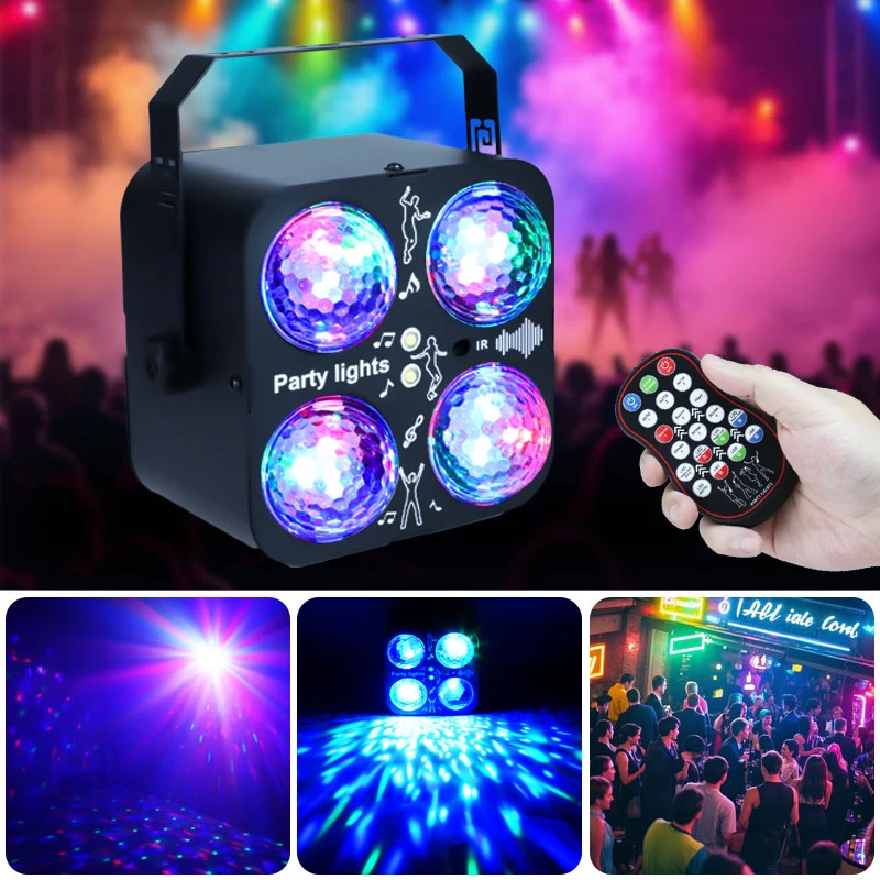 LED Stage Strobe Lights DJ Disco Ball Light Sound Activated Remote Control for Xmas Club Bar Parties Holiday Christmas Lights