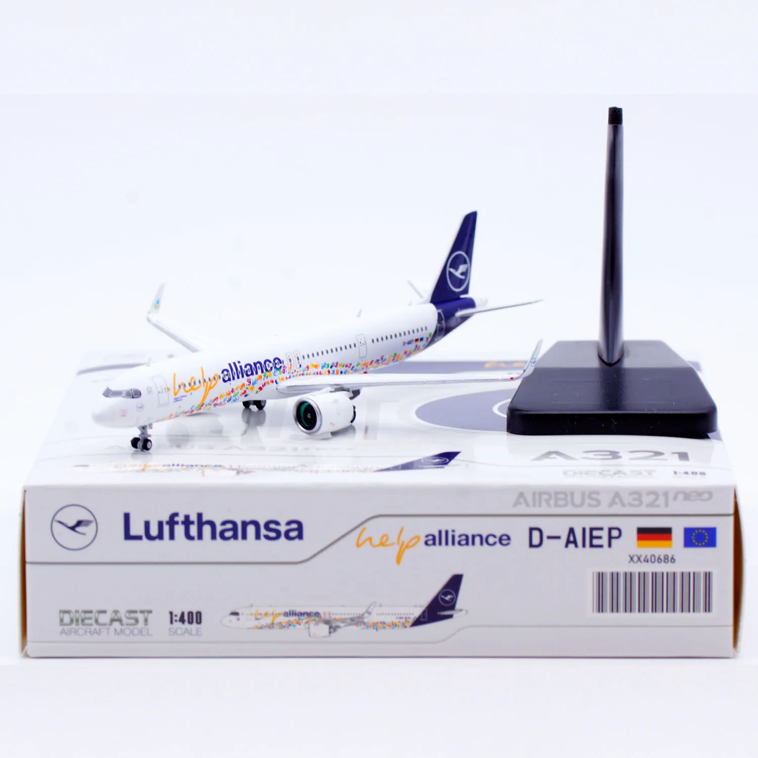 

XX40686 Alloy Collectible Plane JC Wings 1:400 Lufthansa Airlines Airbus A321neo [Help Alliance] Diecast Aircraft Model D-AIEP