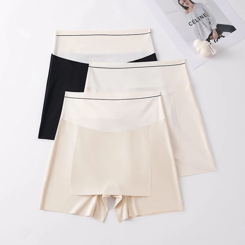 얼음 실크 안전 반바지 여성용 스커트 속옷 아래 반바지 여성 원활한 팬티 여성 복서 여성 여름 짧은 바지