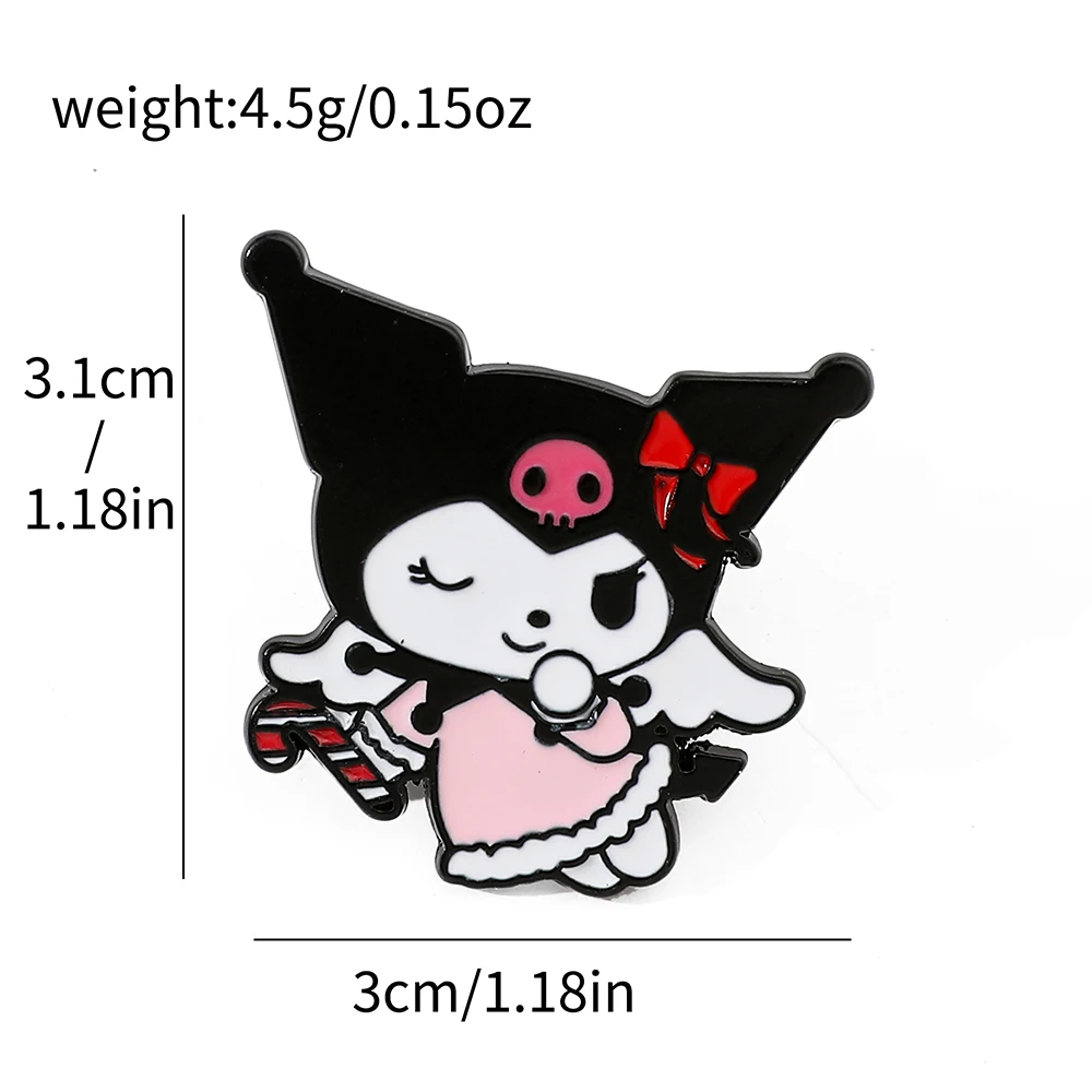 5 Pcs Cartoon Sanrio Brooch Creative Halloween Kuromi Enamel Pin Metal Badge Jewelry Backpack Clothing Accessories Festive Gifts