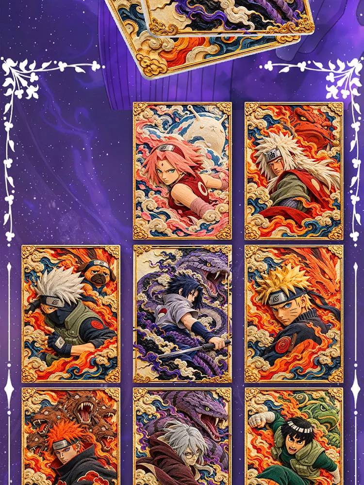 Naruto XinMu Wave 2 Embossed Metal Collectible Trading Cards Haruno Sakura Hyuuga Hinata Rare Anime  CCG TCG Trendy Hobby Gift