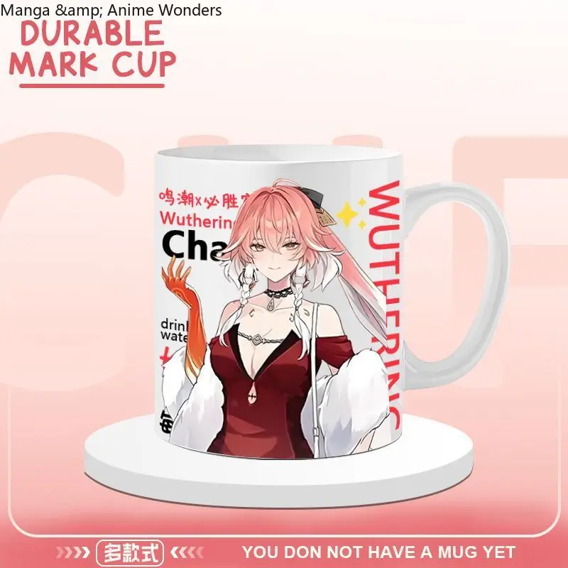 أنيمي Wuthering موجات Changli Jinxi موضوع الأزياء الكرتون السيراميك القهوة القدح كوب تأثيري كوب ماء لطيف طالب هدية عيد ميلاد #1