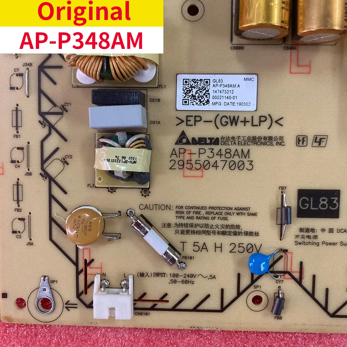 

Original Power Supply Board AP-P348AM 2955047003 for 75" TV KD-75X8588G KD-75X8500F